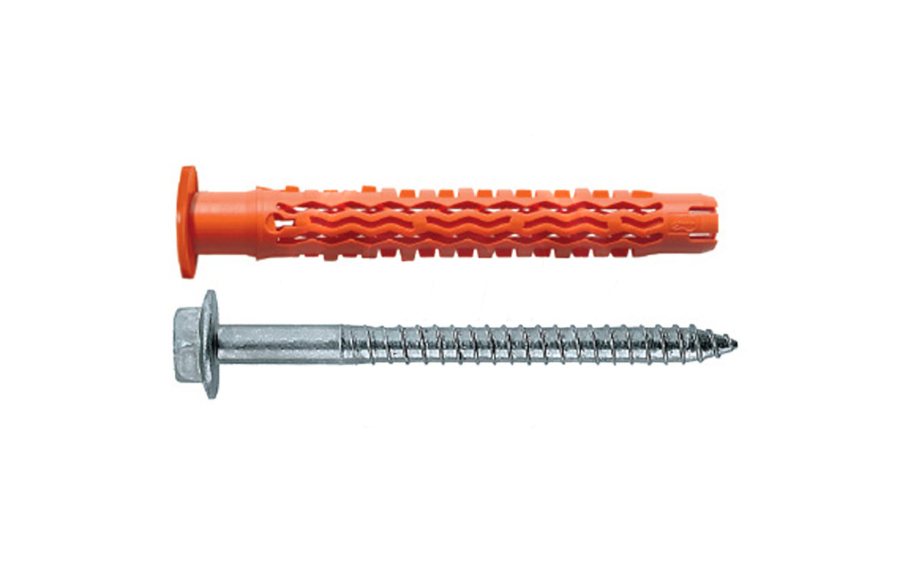 Универсальный фасадный дюбель Mungo с бортиком со стопорным шурупом с прессшайбой (оцинк. сталь)  MQLK-STB 10x100