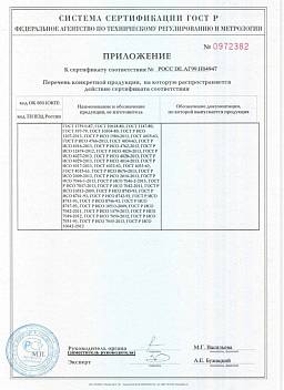 Сертификат на Винт установочный с внутренним шестигранником и засверленным острием кл. пр. 12.9 DIN 916 2