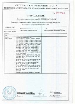 Сертификат на Винт с внутренним шестигранником DIN 912 (ГОСТ 11738) 6